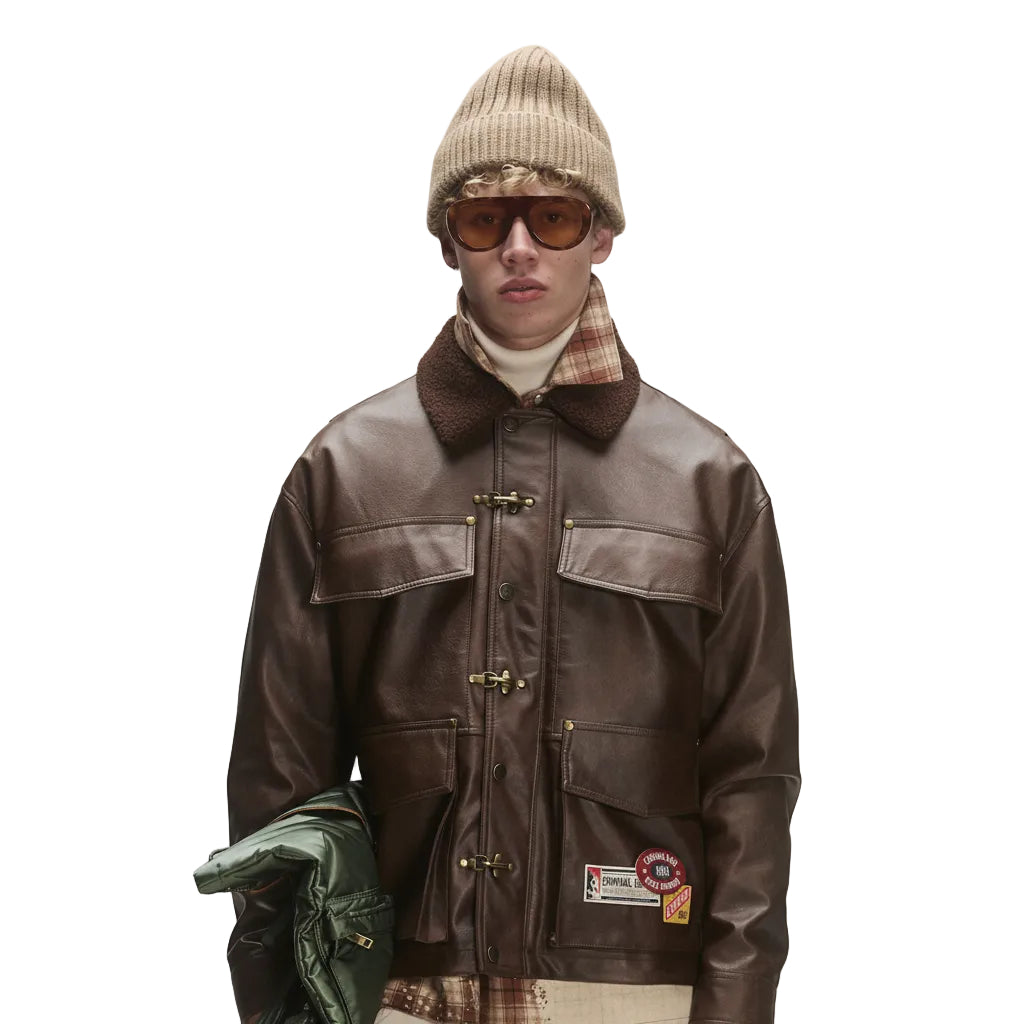 Criminal Damage Leather Fire Clip Jacket