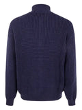 Family First zip-up mock-neck cardigan