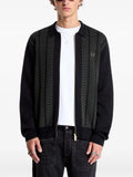 Fred Perry textured-panel zip cardigan